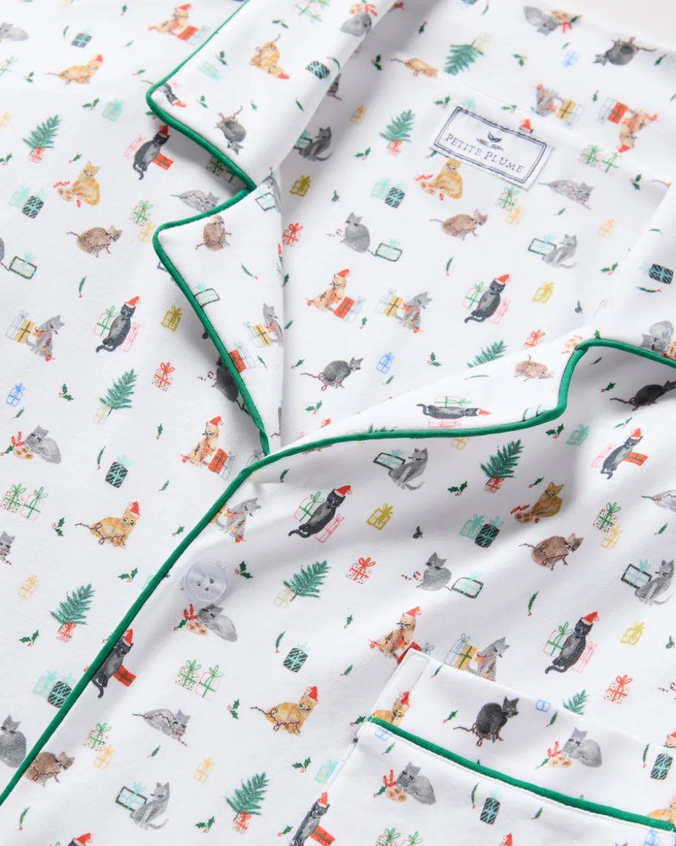 Men’s Pima Pajama Set in Merry Meow