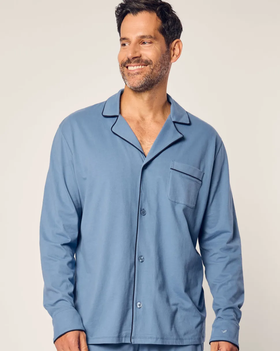 Men’s Pima Pajama Set in Mystique Blue