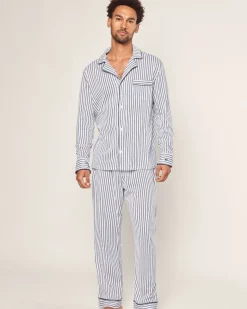 Men’s Pima Pajama Set in Navy French Ticking