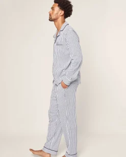 Men’s Pima Pajama Set in Navy French Ticking