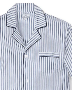 Men’s Pima Pajama Set in Navy French Ticking
