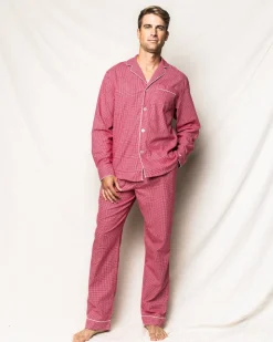 Men’s Red Mini Gingham Pajama Set