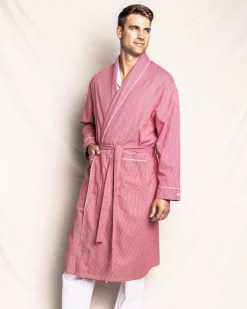Men’s Red Mini-Gingham Robe