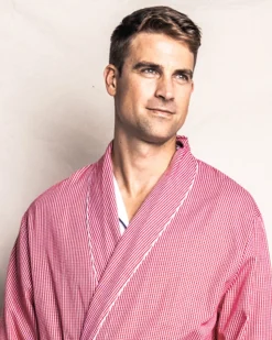 Men’s Red Mini-Gingham Robe