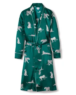 Men’s Silk Long Robe in Panthère de Luxe