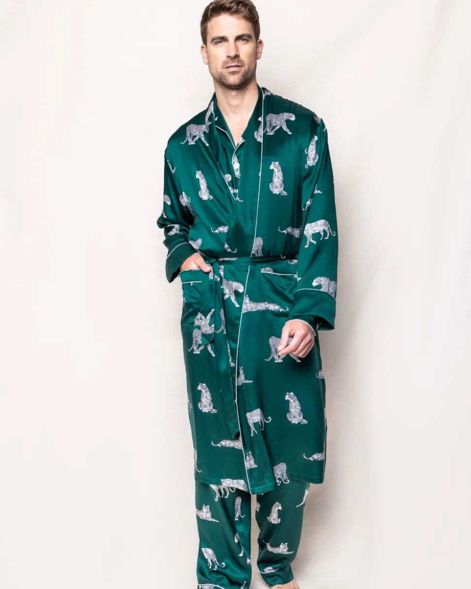 Men’s Silk Long Robe in Panthère de Luxe