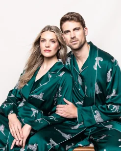 Men’s Silk Long Robe in Panthère de Luxe