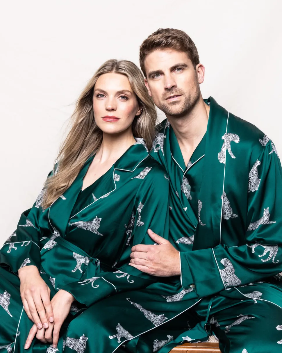 Men’s Silk Long Robe in Panthère de Luxe