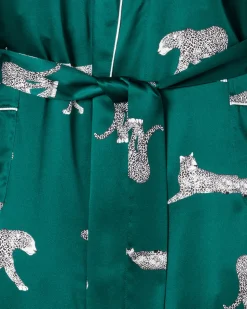 Men’s Silk Long Robe in Panthère de Luxe