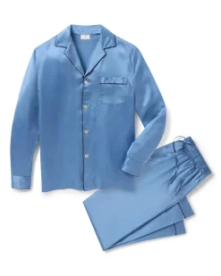 Men’s Silk Pajama Set in Mystique Blue