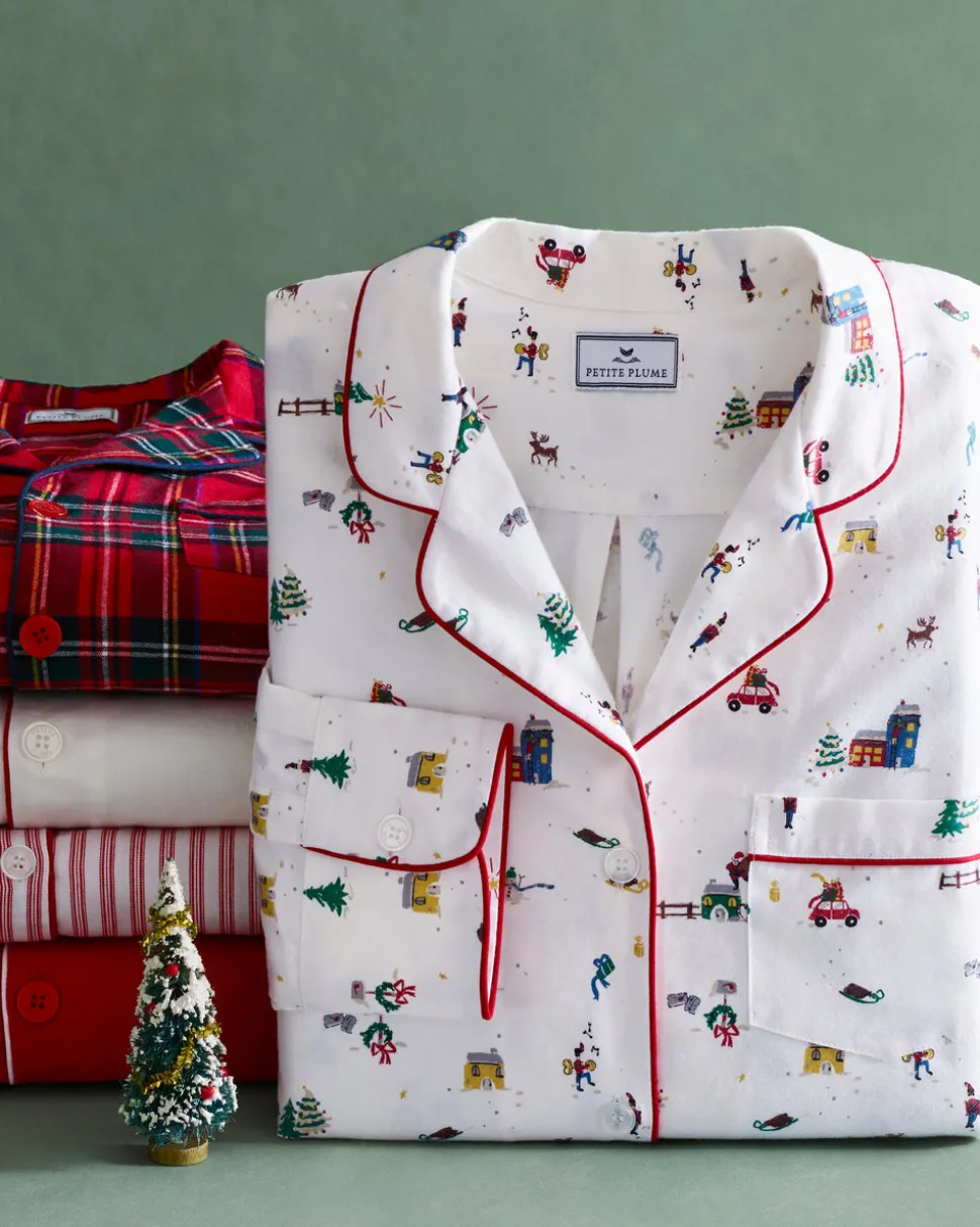 Men's Twill Pajama Set in Holiday Town