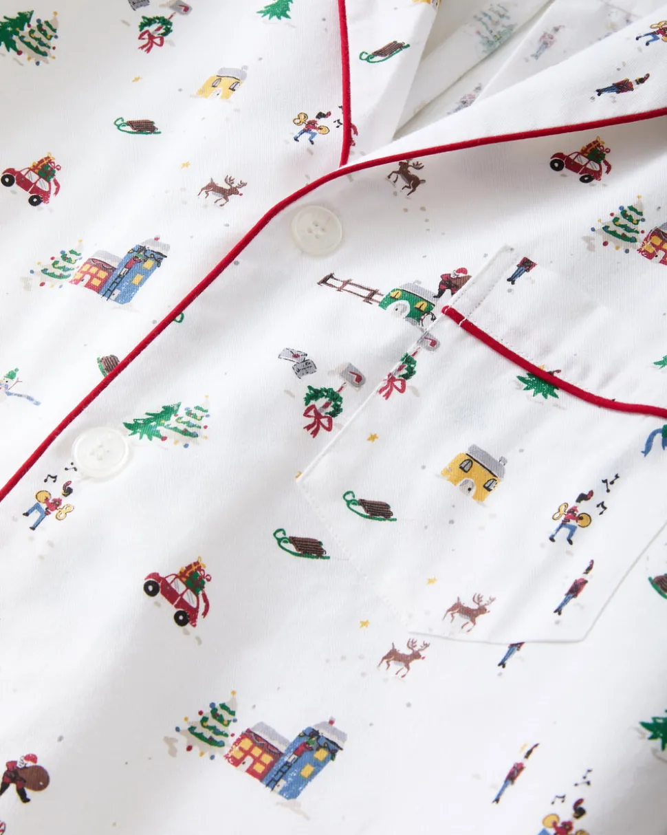 Men's Twill Pajama Set in Holiday Town