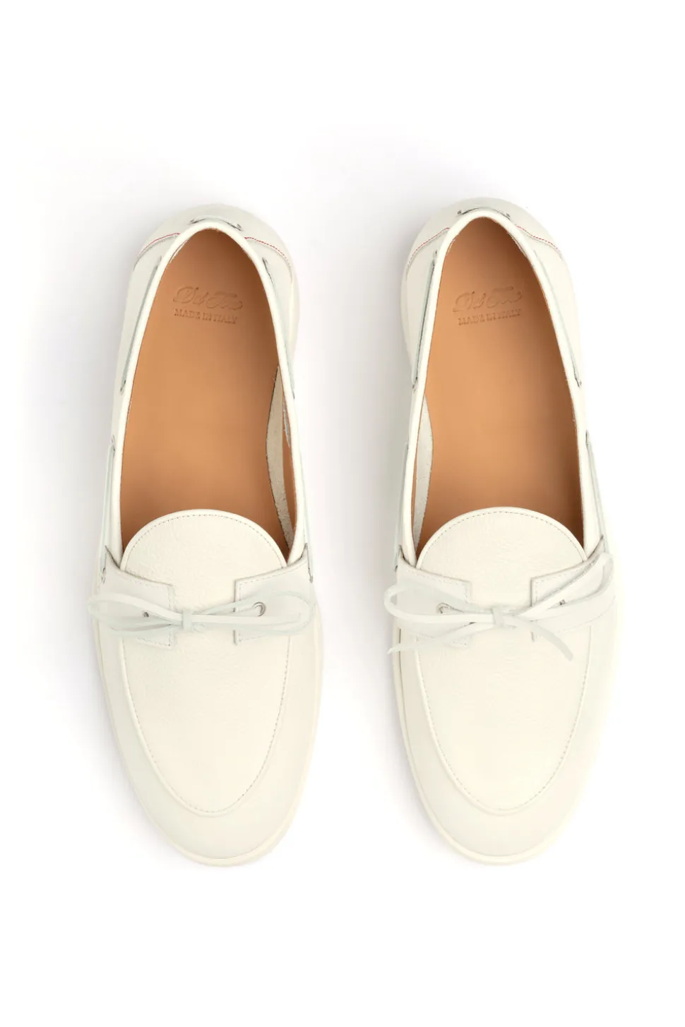 Men's Vintage White Pebbled Leather Barca Yacht Loafer