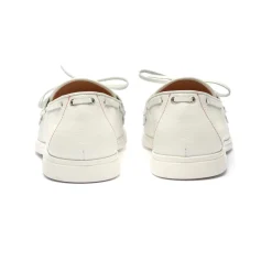 Men's Vintage White Pebbled Leather Barca Yacht Loafer