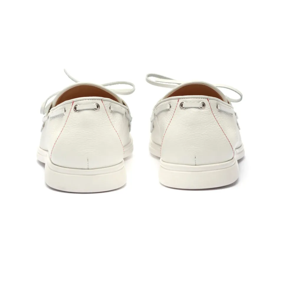 Men's Vintage White Pebbled Leather Barca Yacht Loafer