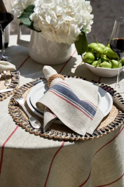 Menton Napkin in Natural & Denim, Set of 4
