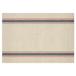 Menton Towel in Natural & Denim, Set of 2