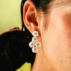 Mermaid Garden Floral Petite Post Drop Earrings