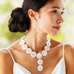 Mermaid Garden Floral Petite Post Drop Earrings