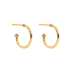 Mermaid Garden Hoop Earrings with Flower Charm