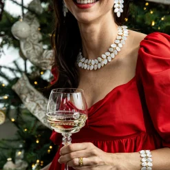 Mermaid Garden Vine Drop Earrings in Mother of Pearl