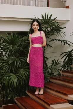 Mi Luz Top In Hot Pink