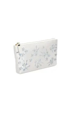 Mia Acrylic Clutch with Ivory Pouch in Blue Flowers