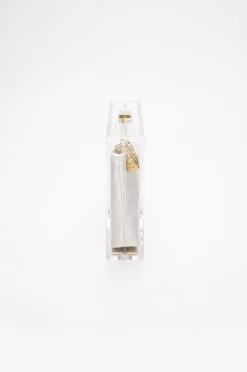 Mia Acrylic Clutch with Ivory Laser Cut Rose