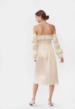 Michelin Silk Dress in Pearl White