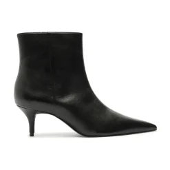 Mikki Mid Leather Bootie in Black