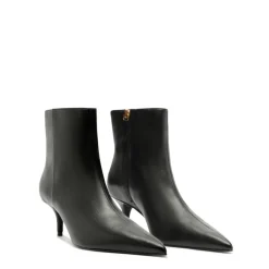 Mikki Mid Leather Bootie in Black