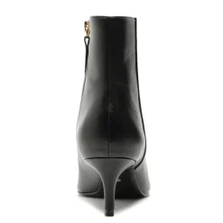 Mikki Mid Leather Bootie in Black