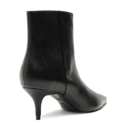 Mikki Mid Leather Bootie in Black