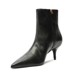Mikki Mid Leather Bootie in Black