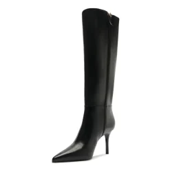 Mikki Up Leather Boot in Black