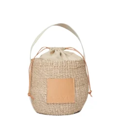 Mila Straw Bucket Bag in Natural