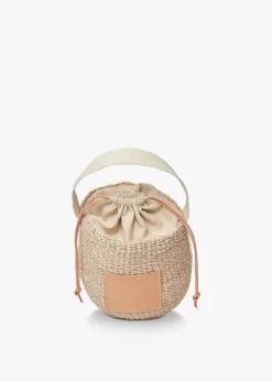 Mila Straw Bucket Bag in Natural