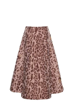 Mimosa Skirt in Painted Animal Blush Metallic Jacquard