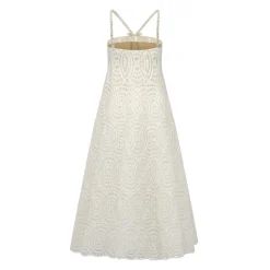 Mina Dress in Ivory Raffia Lace