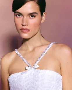 Mina Dress in Ivory Raffia Lace