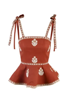 Mina Top in Brick & White