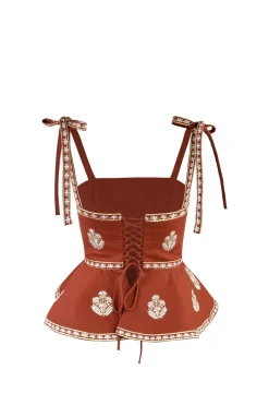 Mina Top in Brick & White