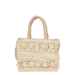 Mini Amina Straw Tote Bag in Natural