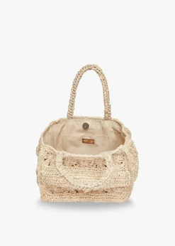 Mini Amina Straw Tote Bag in Natural