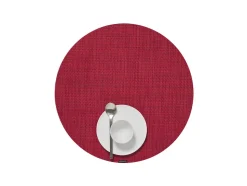 Mini Basketweave Round Placemat in Scarlet