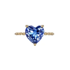 Mini Blue Sapphire Heart Ring