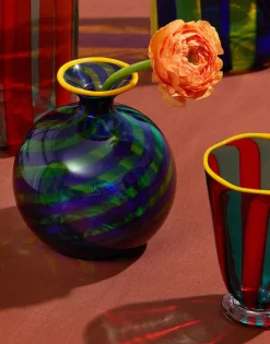 Mini Ciccio Vase in Rigadin Twist Blue