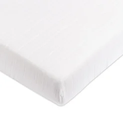 Mini Crib Sheet in GOTS Certified Organic Muslin Cotton in White