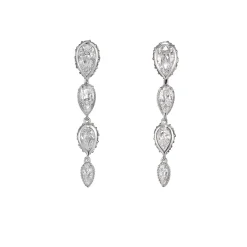 Mini Dew Drop Earrings: White Gold