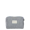 Mini Elsie Travel Case Zip Pouch Bag in Black Gingham